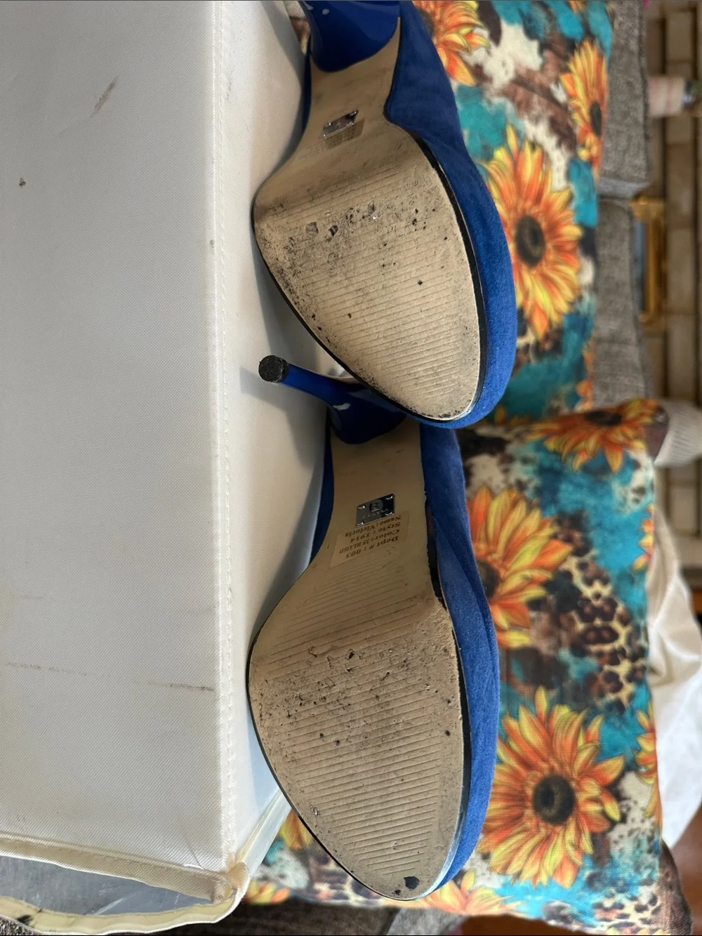 Bakers Royal Blue Suede Platform Pumps